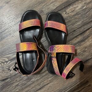 Stylish Pink and Orange Women's Sandals